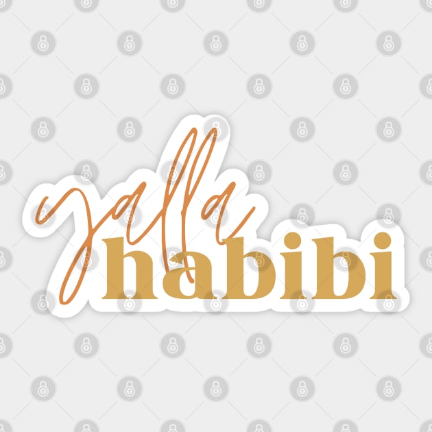 yalla habibi - two fonts - gold Sticker by habibitravels